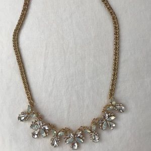 J Crew Drop Crystal and Gold Necklace